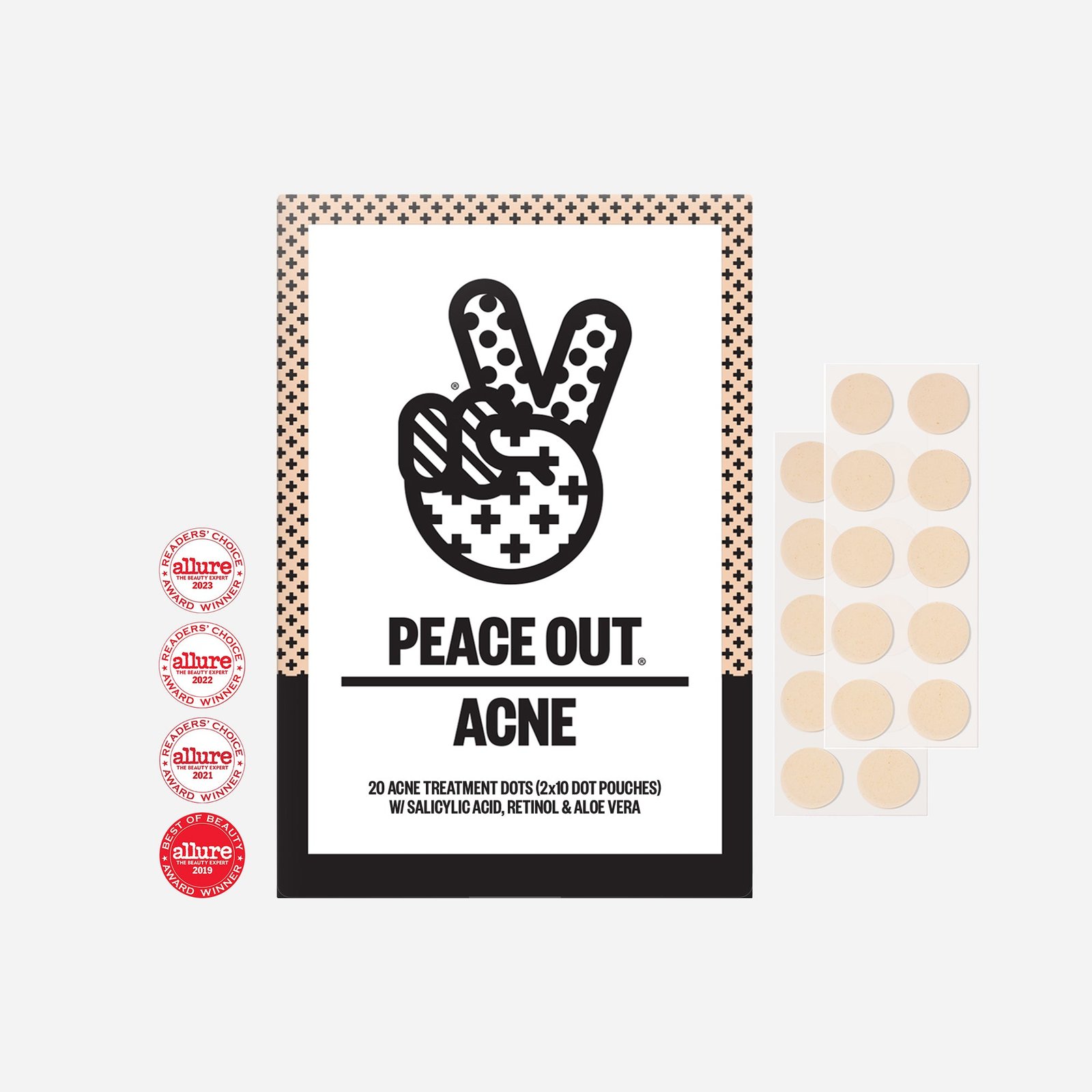 Peace Out Acne Treatment Dots — official family image; exact historical packaging unconfirmed
