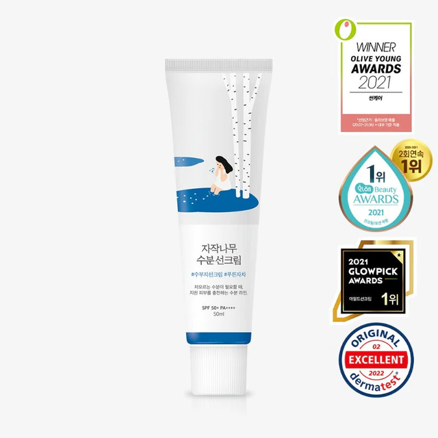Round Lab Birch Juice Moisturizing Sunscreen SPF 50+ — Product-page image; packaging may vary